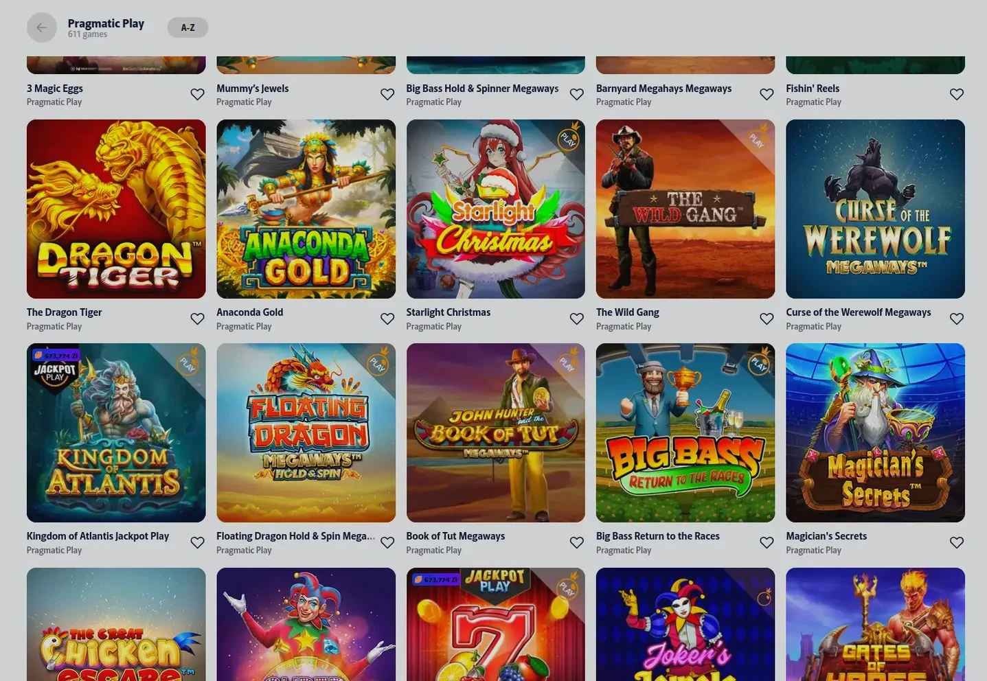 Art App mobile Casino Ansicht mit Slots